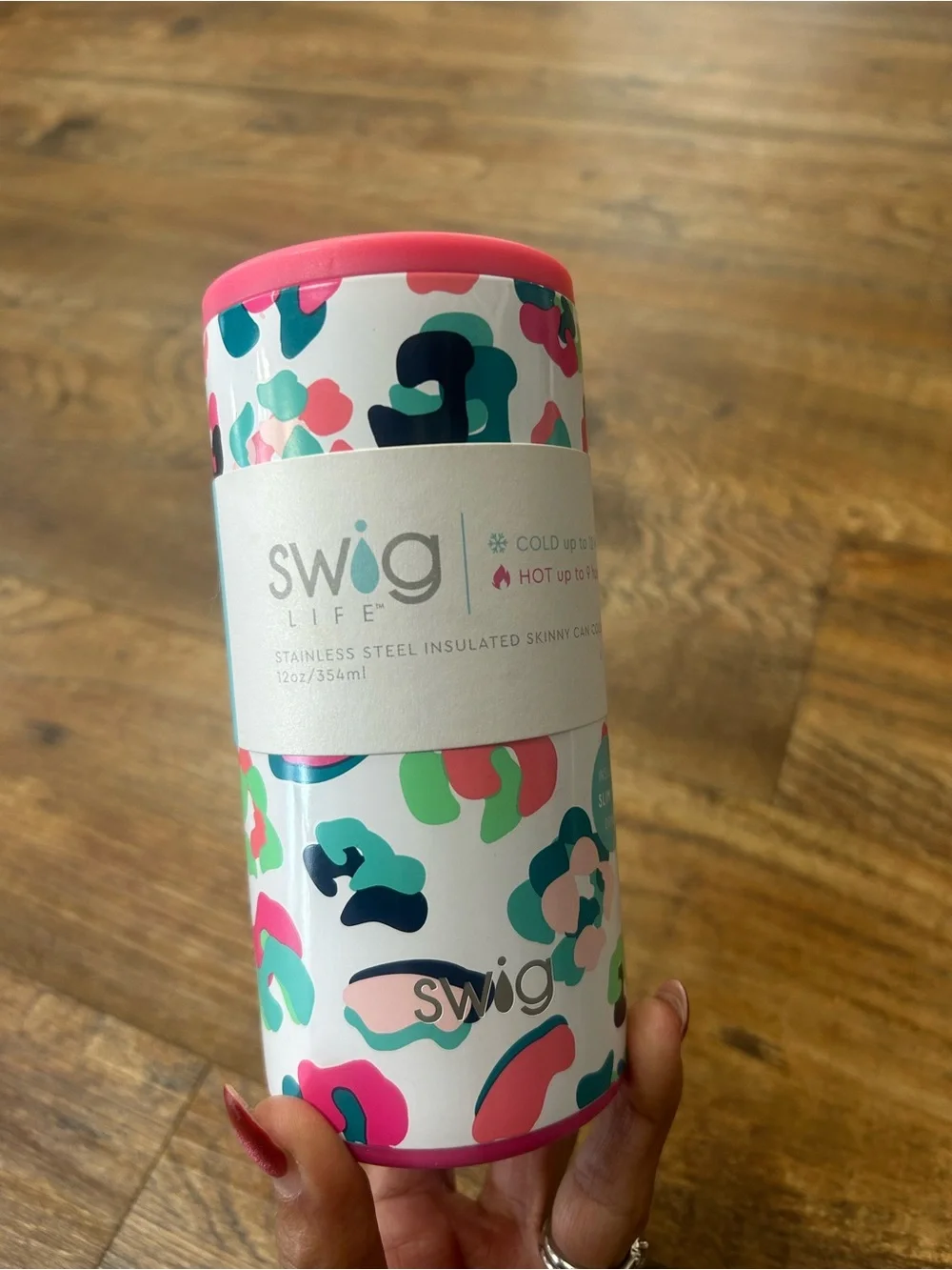 Skinny can cooler Pattern Insulated Tumbler - Pink